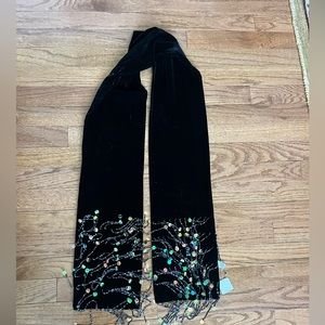 Velvet Shimmer Tassel Scarf